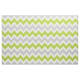 Gray and Green Modern Chevron Large Scale Fabric