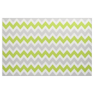 Gray and Green Modern Chevron Large Scale Fabric
