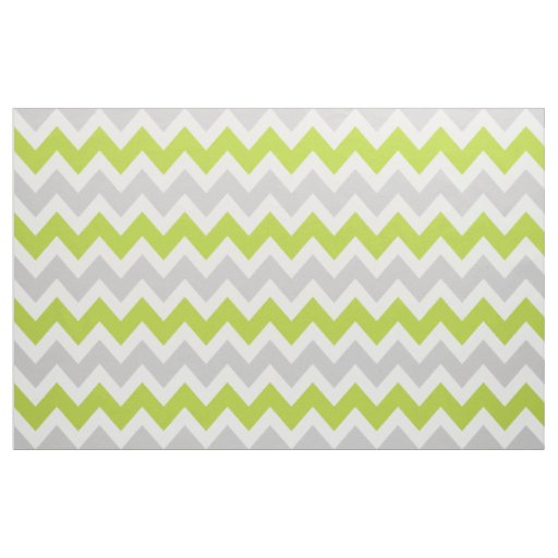 Gray and Green Modern Chevron Large Scale Fabric