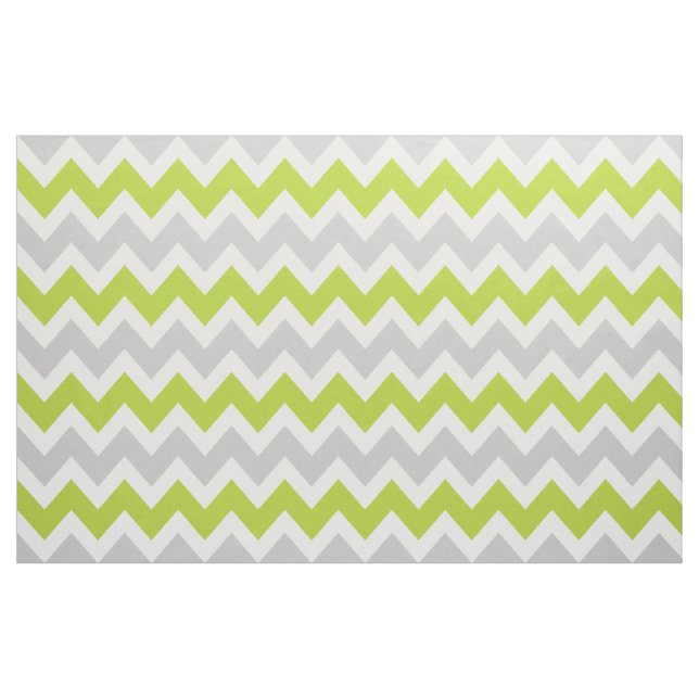 Gray and Green Modern Chevron Large Scale Fabric (Yard)
