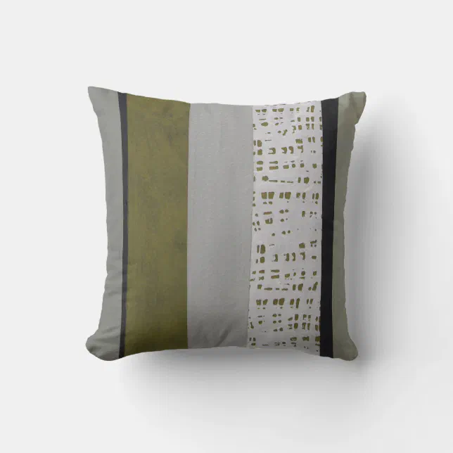 Gray and green modern pattern throw pillow | Zazzle