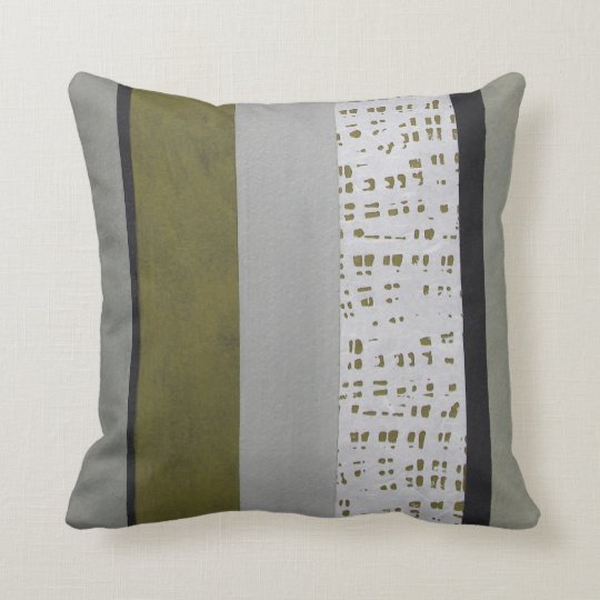 Gray and green modern pattern throw pillow