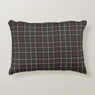 Gray and Green Tartan Plaid Accent Pillow