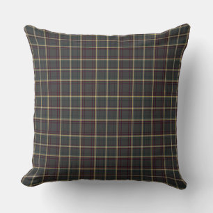 Gray and Green Tartan Plaid Throw Pillow