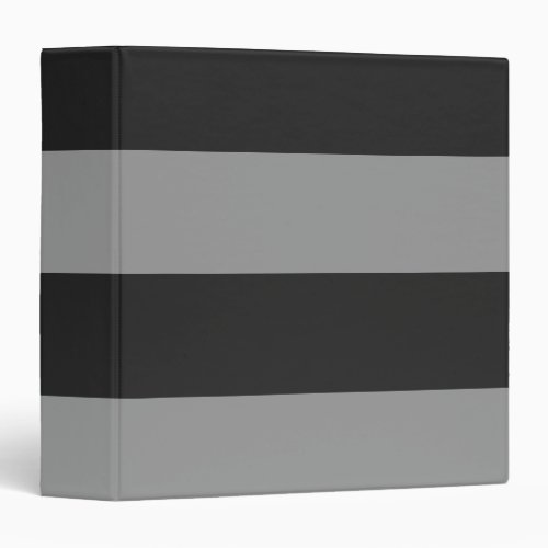 Gray and Grey Simple Extra Wide Stripes 3 Ring Binder