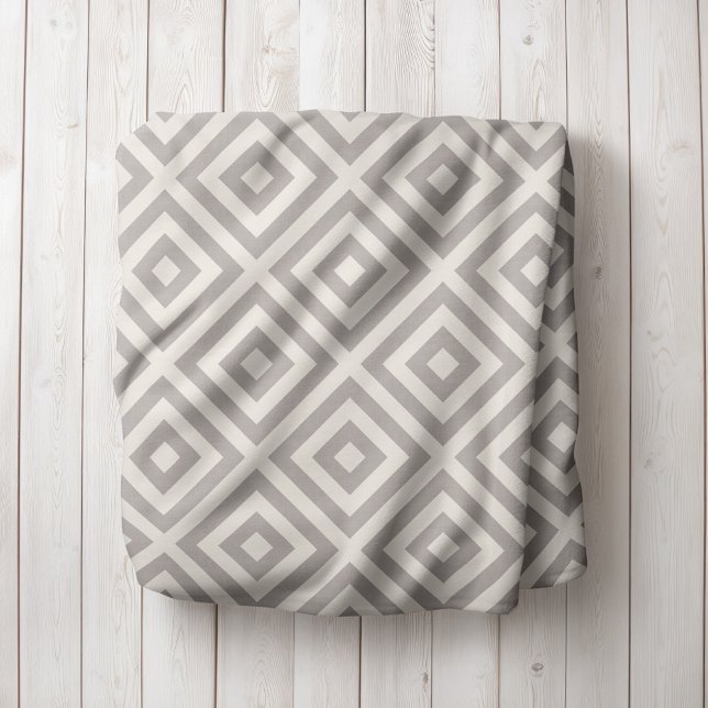 Gray and Ivory Diamond | Modern Farmhouse Sherpa Blanket (Creator Uploaded)