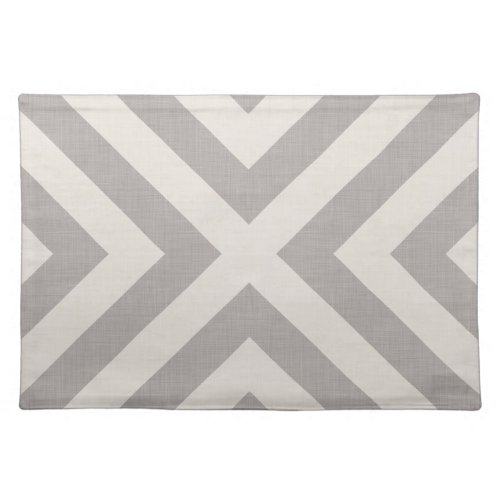 Gray and Ivory Diamond X  Modern Farmhouse Placemat