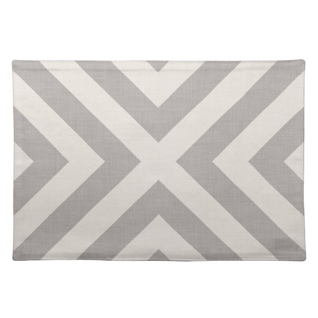 Gray and Ivory Diamond X | Modern Farmhouse Placemat (Front)
