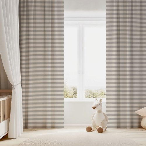 Gray and Ivory Stripes Blackout Curtains