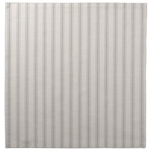 Gray and Ivory Ticking Stripes Modern Farmhouse Napkin
