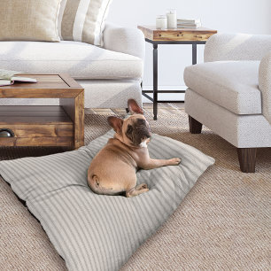 Gray and Ivory Ticking Stripes   Modern Farmhouse Pet Bed