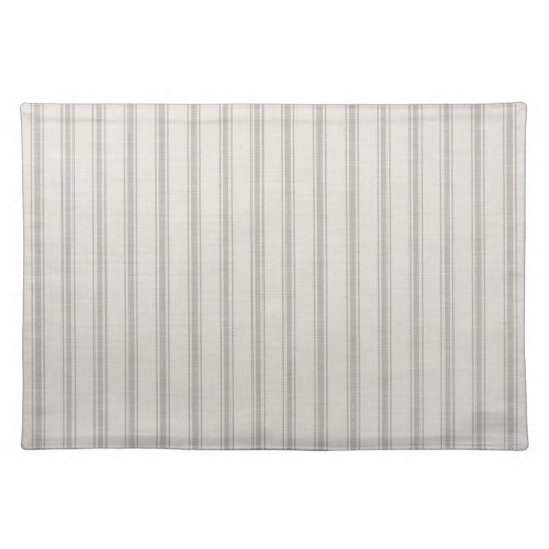 Gray and Ivory Ticking Stripes  Modern Farmhouse Placemat