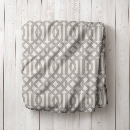 Gray and Ivory Trellis  Modern Farmhouse Sherpa Blanket