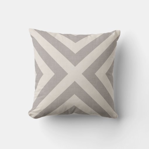 Gray and Ivory X Farmhouse Throw Pillow | Zazzle