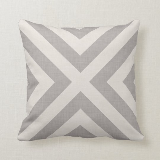 Gray and Ivory X Farmhouse Throw Pillow | Zazzle.com