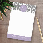 Gray and Lavendar Chevrons with Custom Monogram