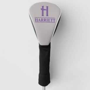 Gray and Lavender Monogrammed Golf Head Cover