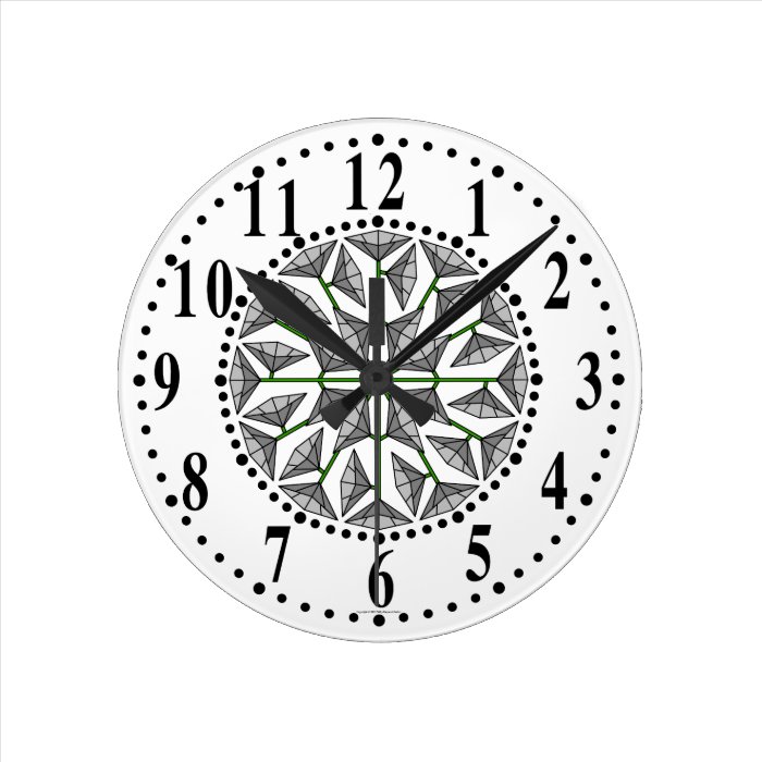 Gray And Light Gray Floral 239 Wall Clock