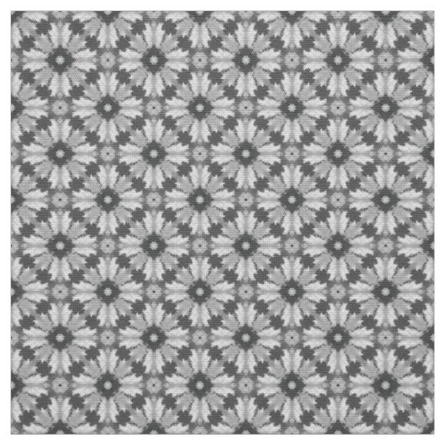 Gray and Light Gray Tiles pattern Fabric (Swatch)