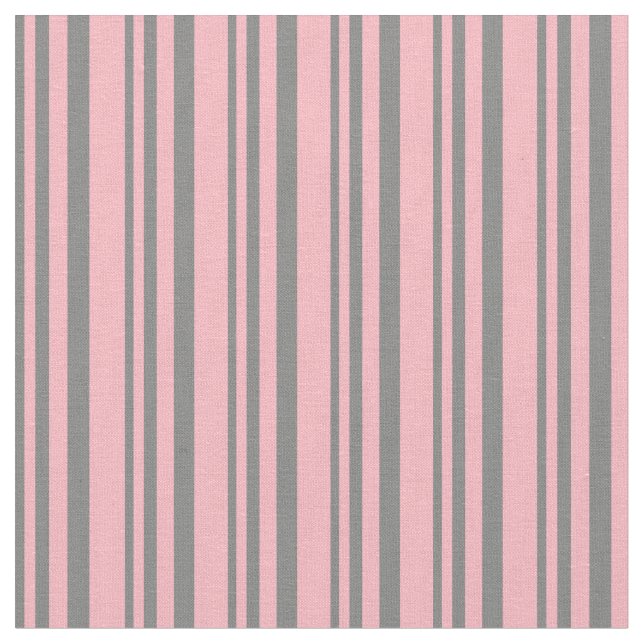 Gray and Light Pink Stripes Fabric (Close Up)