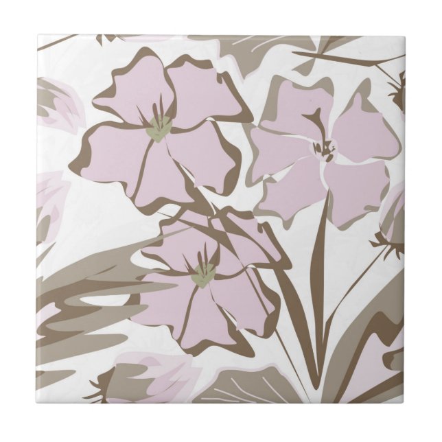 Gray and lilac flowers. ceramic tile (Front)