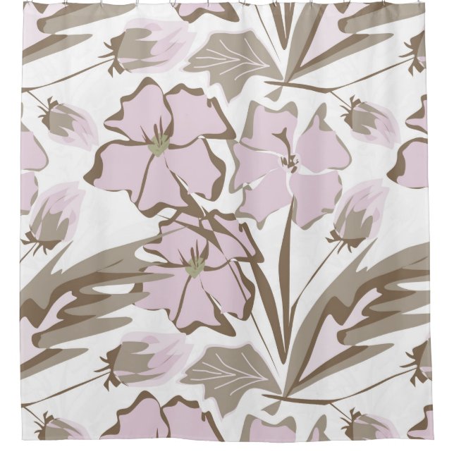 Gray and lilac flowers. shower curtain (Front)