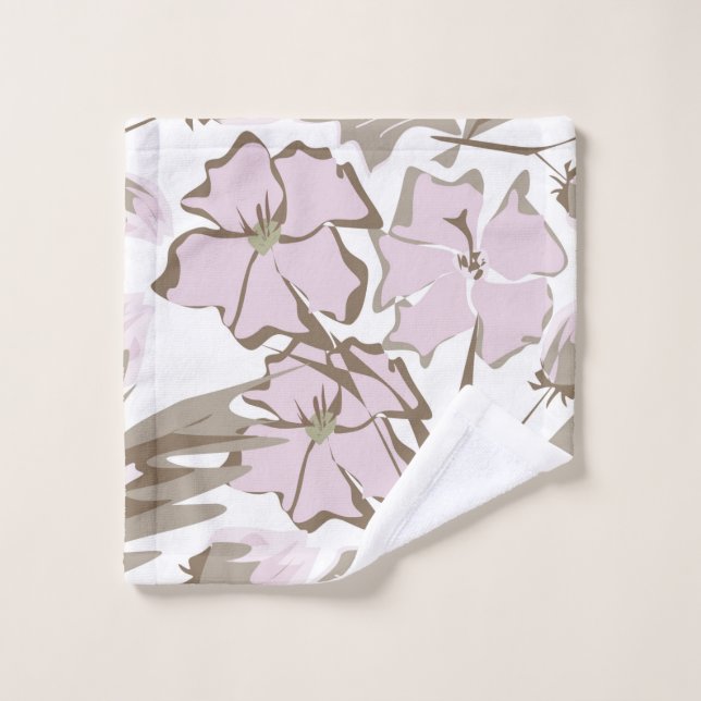 Gray and lilac flowers. wash cloth (Wash Cloth)