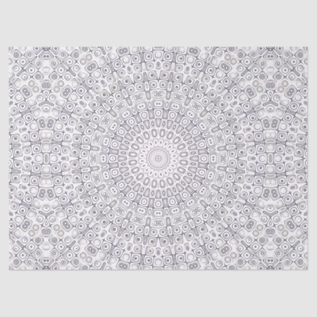 Gray and Lilac Mandala Pattern Tissue Paper (Front)