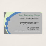 Gray and Lime Green Business Card with Blue Dots
