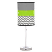 Gray and Lime Green Chevron Monogram Lamp Shade (Back)