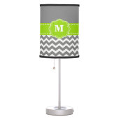 Gray and Lime Green Chevron Monogram Lamp Shade (Right)