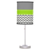 Gray and Lime Green Chevron Monogram Lamp Shade (Front)