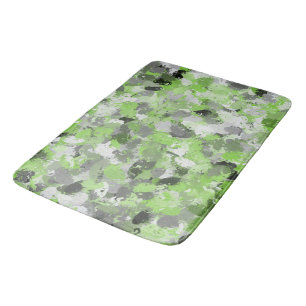 Gray and Lime Green Paintballs  Bath Mat