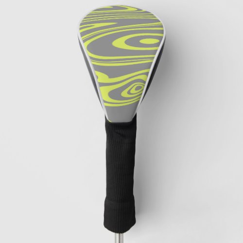 Gray and Lime Punch Golf Head Cover