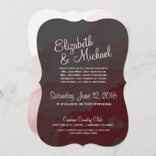 Gray and Maroon Wedding Invitation