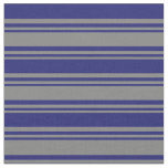 [ Thumbnail: Gray and Midnight Blue Colored Pattern Fabric ]