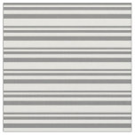 [ Thumbnail: Gray and Mint Cream Colored Lines/Stripes Pattern Fabric ]