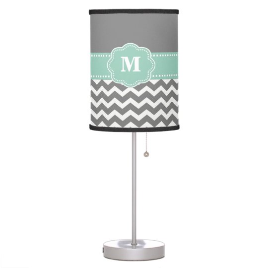 Gray And Mint Green Chevron Monogram Lamp Shade Zazzle Com Gray And Mint Green Chevron Monogram Lamp Shade