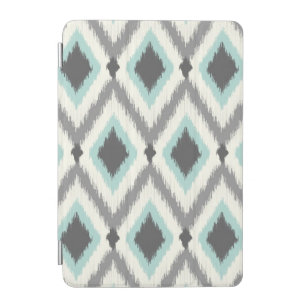 Gray and Mint Tribal Ikat Chevron iPad Mini Cover