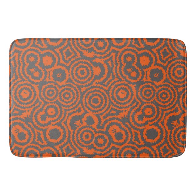 Gray and Orange   Bath Mat (Front)