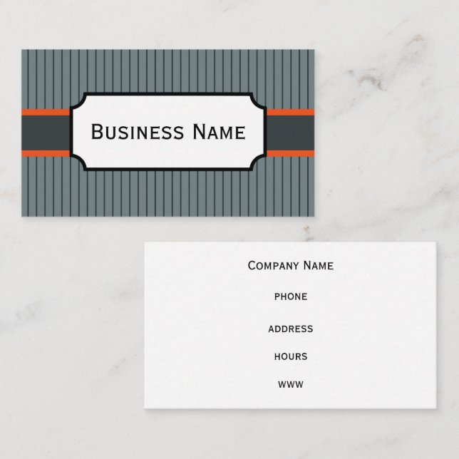 Gray and Orange Business Card (Front/Back)