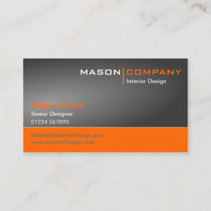 Gray and Orange Corporate Business Card