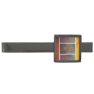 Gray and Orange Modern Tie Bar *Monogram*
