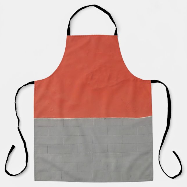 Gray and orange painted wall apron (Front)