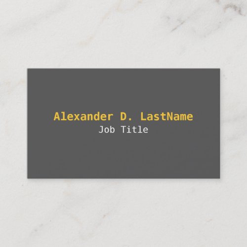 Gray and orange simple contemporary business card