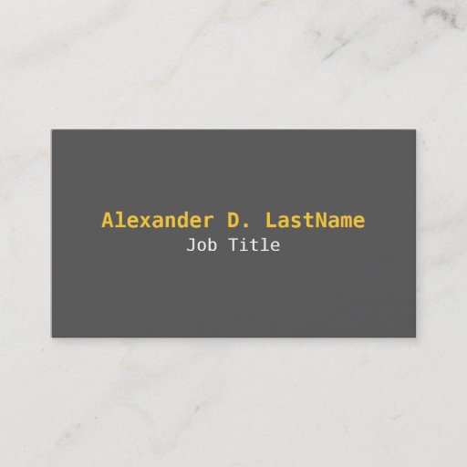 Customizable Gray and orange simple contemporary business card