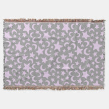 Gray and Pastel Purple Stars and Moons