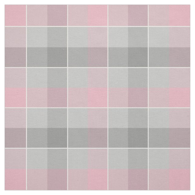gray and pink checkered plaid fabric (Swatch)