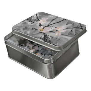 Gray and Pink Cherry Blossoms Jigsaw Puzzle