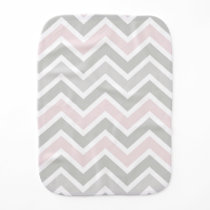 Gray and Pink Chevron Baby Burp Cloth